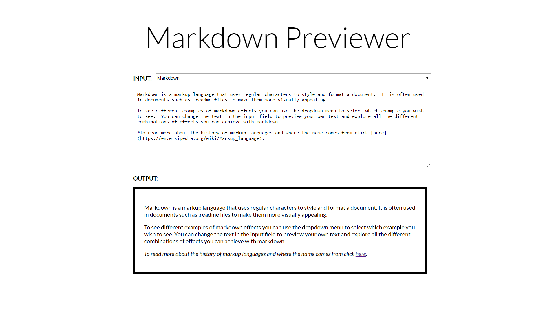 Markdown Previewer App